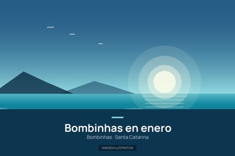 Ilustración que representa Bombinhas en enero. Fotografía real pendiente.