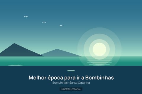 Ilustração representando Melhor época para ir a Bombinhas. Fotografia real pendente.