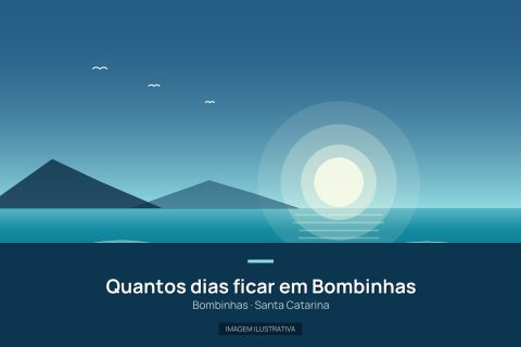 Ilustração representando Quantos dias ficar em Bombinhas. Fotografia real pendente.