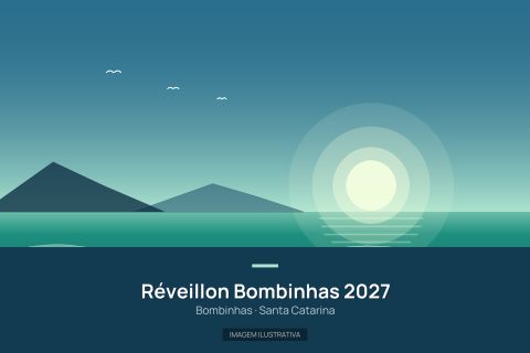 Ilustración que representa Réveillon Bombinhas 2027. Fotografía real pendiente.