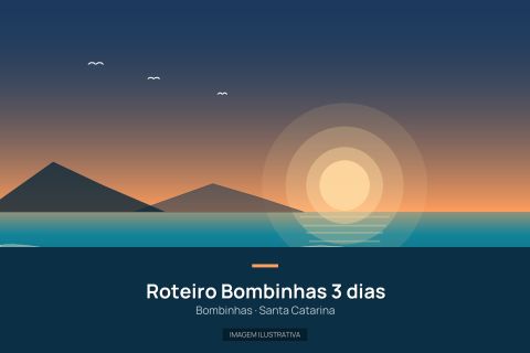 Ilustração representando Roteiro Bombinhas 3 dias. Fotografia real pendente.