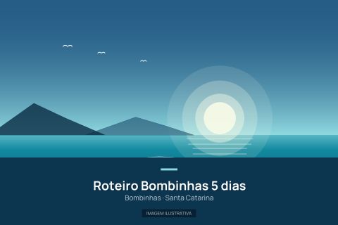 Ilustração representando Roteiro Bombinhas 5 dias. Fotografia real pendente.