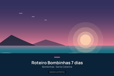 Ilustração representando Roteiro Bombinhas 7 dias. Fotografia real pendente.